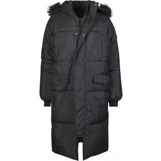 Urban Classics Dame Oversize Faux Fur Puffer Jakke Sort / Sort