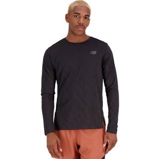 Langærmet T-shirt New Balance Q Speed Jacquard Long Sleeve mt31282-bk Størrelse XL
