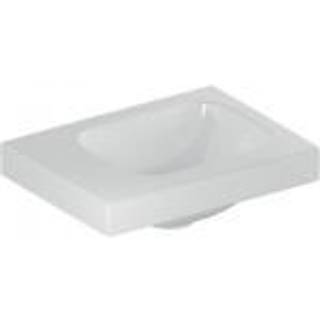 Geberit iCon Light håndvask: Hvid, B=38cm, H=13cm, T=28cm, Hanehul=Uden, Overløb=Uden, Opbevaringsflade=Til venstre