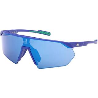 Adidas Sport Kvinde SP0076 PRFM SHIELD 91Q Solbriller Plast Blå Blå Maske Normal Spejl