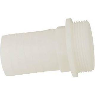 Forbindelsesnippel til tanke CAN-SB, lige, 1 1/2", Ø38 mm, hvid, plast