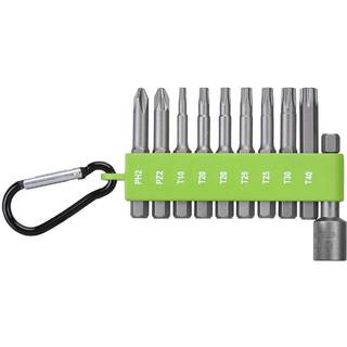 BITSSÆT M/KARABIN 10 DELE 50MM