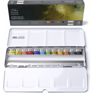 WINSOR Watercolour proff. 12x1/2 pans in box