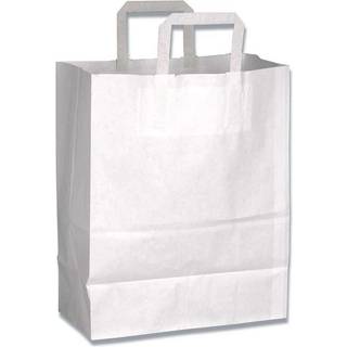 Bærepose papir med hank 32x17x40cm 26 liter hvid