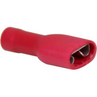 Helisolerede fladstikhylstre, hun, 6.4 x 0.8 mm, passer til kabel 0.5 - 1.5 mm², 100-pak, rød