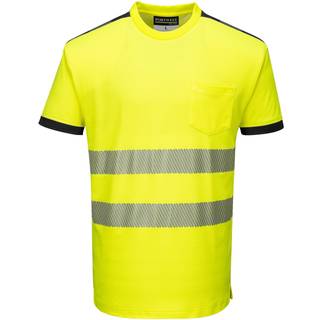 PW3 Hi-Vis t-shirt korte ærmer - Gul/Sort (Størrelse: M)