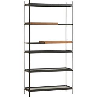 Woud Tray Shelf Reol High Short: 2 Walnut Wide: 4 Black