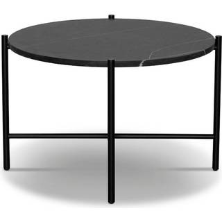 HANDVÄRK Furniture Round Coffee Table 60 Black Frame Black Marble