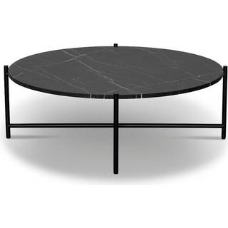 HANDVÄRK Furniture Round Coffee Table 90 Black Frame Black Marble