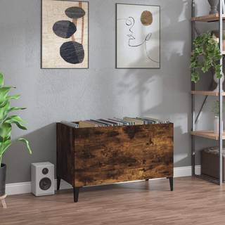 vinylskab 74,5x38x48 cm konstrueret træ røget egetræsfarve