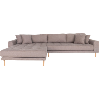 Lido lounge sofa med 4 puder, venstrevendt, stone