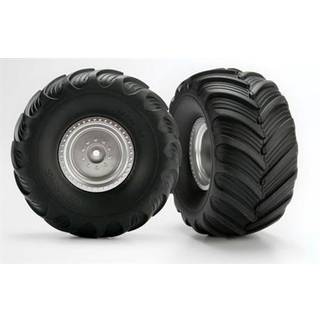 Traxxas 3663 Tires & Wheels Terra Groove/Satin Chrome 2,2/3,0 (2)