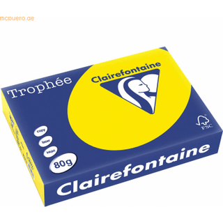 Trophee A4 kopipapir 80g fluo gul 500ark