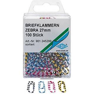 Clips plastovertrukne 27mm. 100stk zebra, WEDO 901245299