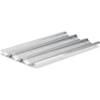 de Buyer Baguetteblech für 3 Stück - Edelstahl perforiert - Silber