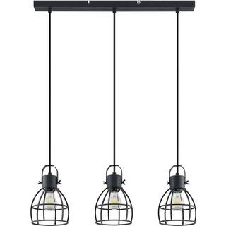 Lindby Flintos pendellampe, 3 lyskilder, sort