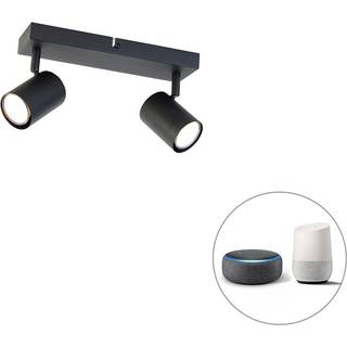 Smart loftslampe sort rektangulær inkl. 2 Wifi GU10 - Jeana