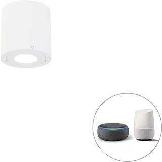 Smart badeværelsesspotlight hvid rund IP44 inkl. Wifi GU10 - Capa