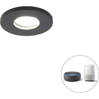 Smart badeværelses indbygningsspotlight sort inkl. Wifi GU10 - Shed