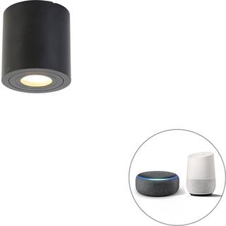 Smart badeværelsesspotlight sort rund IP44 inkl. Wifi GU10 - Capa