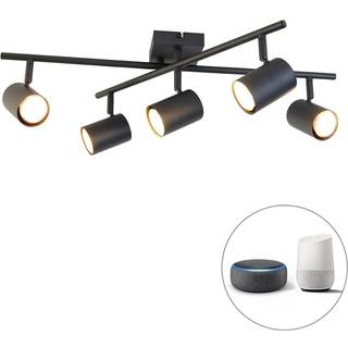 Smart loftslampe sort firkantet inkl. 5 Wifi GU10 - Jeana
