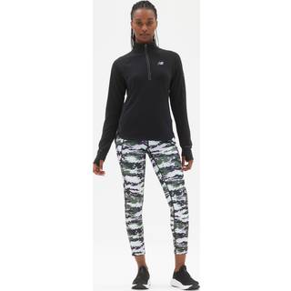 New balance heat grid half zip dame, raisin heather