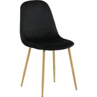 Polar spisestuestol velour sort, egetræ dekor.