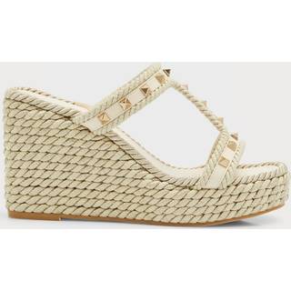 Valentino Garavani Rockstud leather wedge sandals - neutrals - EU 40