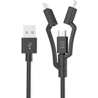 Epico 3in1 Multi Kabel - USB-C / Lightning / Micro USB - Sort