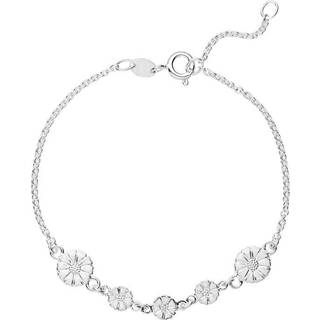 Lund Copenhagen Marguerit Armbånd i sølv med hvid emalje med 5 margueritter