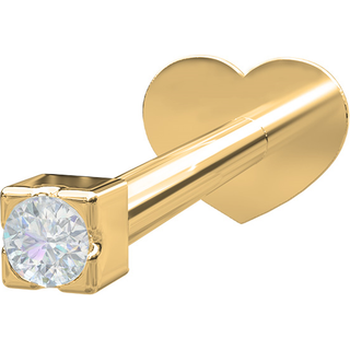 Piercing smykker - 14 kt guld Pierce52 labret piercing med diamant**