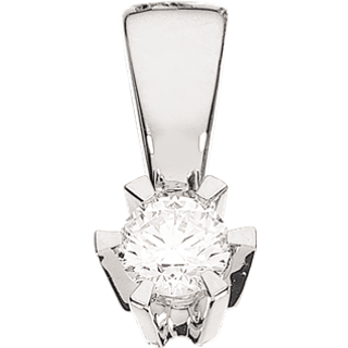 Prinsesse Vedhæng i 14kt. hvidguld m. 0,13ct. diamant