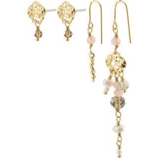Smile 2-pak Øreringe, Gold Plated