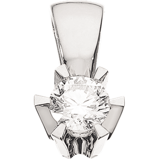 Prinsesse Vedhæng i 14kt. hvidguld m. 0,28ct. diamant