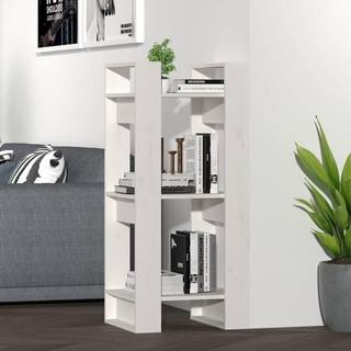 bogreol/rumdeler 41x35x91 cm massivt fyrretræ hvid