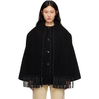 Toteme Embroidered wool-blend scarf jacket - black - XXS