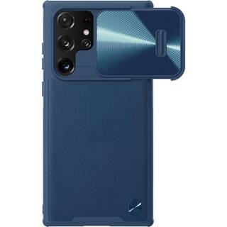Nillkin - CamShield Læder Etui til Samsung Galaxy S22 Ultra - Blå