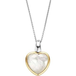 TI SENTO Silver Gold Plated 6807MW Mother Of Pearl Heart Necklace - F6995