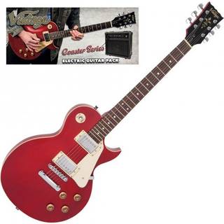 Vintage V10 Coaster Pack Wine Red Elektrisk guitar