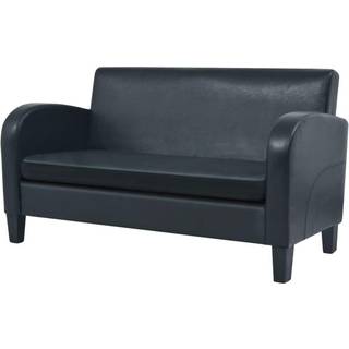 2-Personers Sofa Kunstlæder Sort - 2-sædet