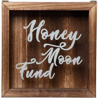Juvale Wood Honeymoon Fund Box för bröllopsgåvor Shadow Piggy Bank Rustic Home Decor Supplies (7 x 7 tum)