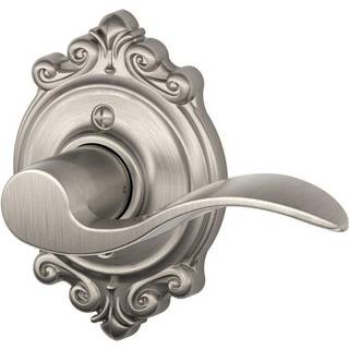 Schlage Accent Lever med Brookshire trim ikke -drejelås i satin nikkel - højrehåndet - F170 ACC 619 BRK RH