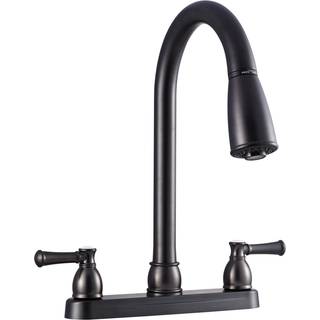 Dura vandhane DF-PK350L-VB Lavvægt Metallisk plettering over ABS Plastikharpiks To-håndtag Pulle-down RV Kitchen Sink Faucet (Venetian Bronze)