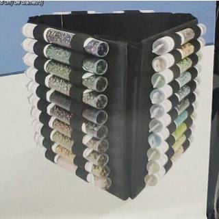 PerleSmith Bead Tube Tower - Mini Storage Unit - 6,5 tommer foldes let til opbevaring eller rejser - holder store og sm? perler?r - Ryd lynl?spos