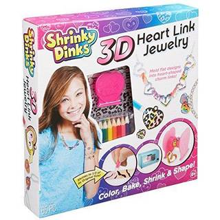 Krympende dinks 3D Heart Link Smykkekit Kids Art and Craft Activity