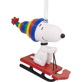 Hallmark Peanuts Snoopy Sledding Resin julepynt