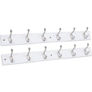 Birdrock Home Hook Coat and Hat Rack - 6 Dual Hanging Coat Hooks til vægmontering - Dekorativ opbevaring til indgangsføjerhallen badeværelse & so