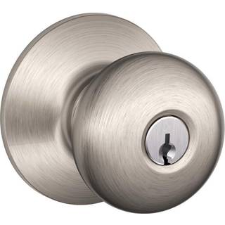 Schlage F51a Ply 619 Plymouth Door Knob Keyed Entry Lock Satin Nickel