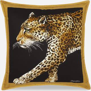 Dolce&Gabbana Casa Cushions - 'Leopardo' canvas cushion, medium in Multicolor 100% Canvas