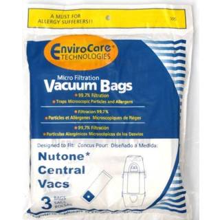 Envirocare -udskiftning Mikrofiltrering St?vsugerst?vposer lavet til at passe Nutone Central Vacuums 3 Pack